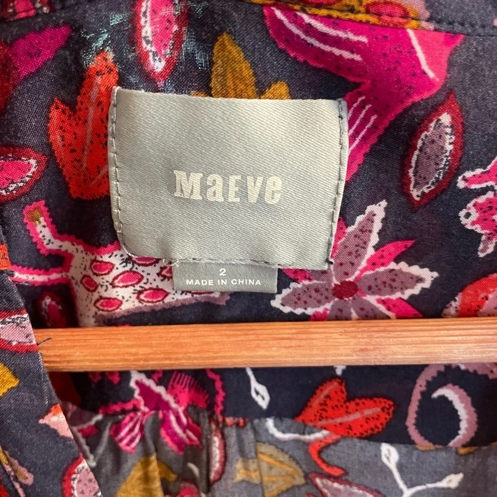 Maeve CLOSET CLEANOUT Blouse Size 2 Colorful Pattern - Picture 3 of 5